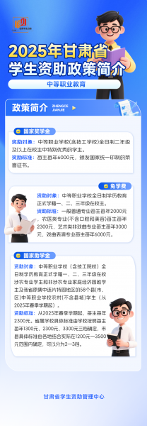 各学段全覆盖！2025年甘肃省学生资助政策简介