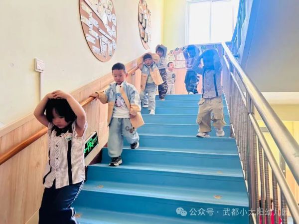 萌娃练避险 安全伴童行|武都区小太阳幼儿园防震演练活动